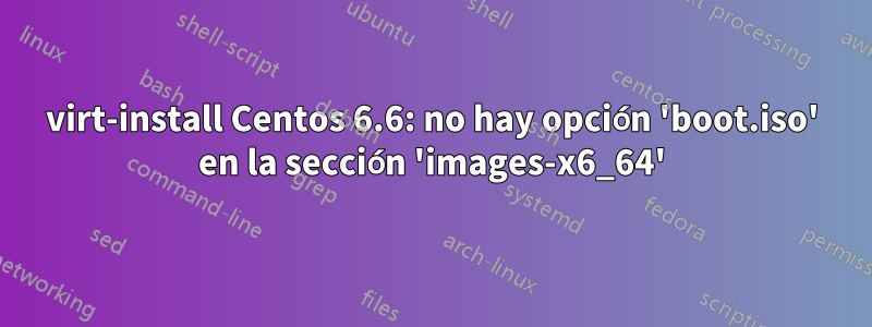 virt-install Centos 6.6: no hay opción 'boot.iso' en la sección 'images-x6_64'