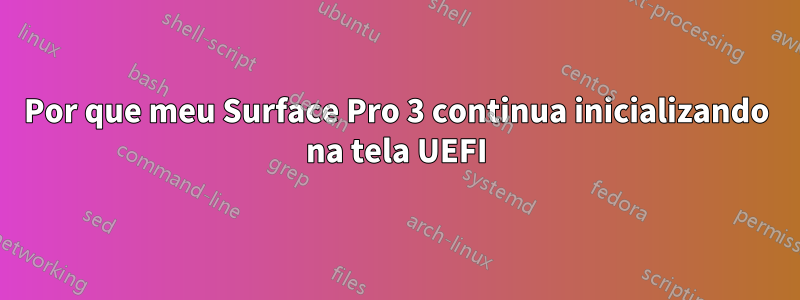 Por que meu Surface Pro 3 continua inicializando na tela UEFI