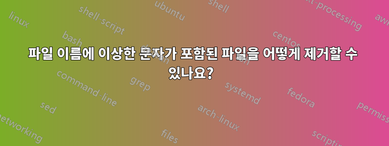 파일 이름에 이상한 문자가 포함된 파일을 어떻게 제거할 수 있나요? 