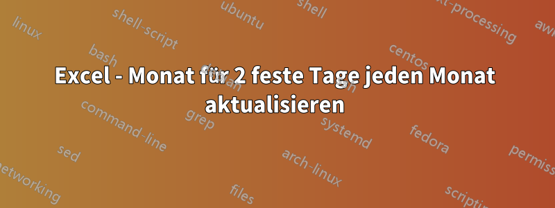 Excel - Monat für 2 feste Tage jeden Monat aktualisieren