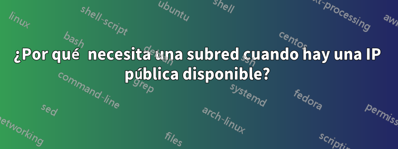 ¿Por qué necesita una subred cuando hay una IP pública disponible?