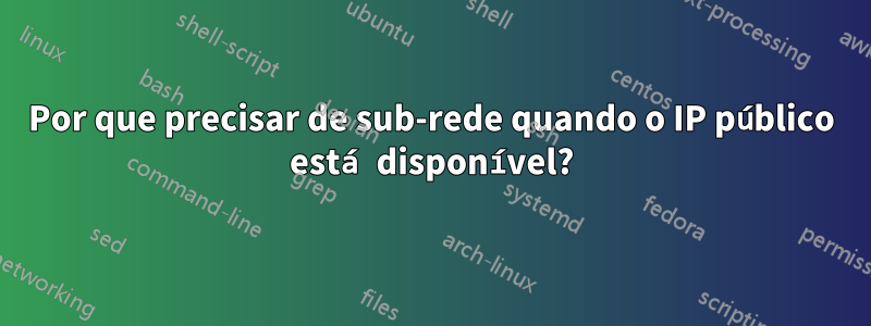 Por que precisar de sub-rede quando o IP público está disponível?