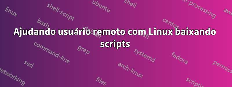 Ajudando usuário remoto com Linux baixando scripts