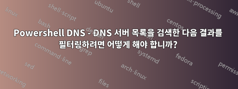 Powershell DNS - DNS 서버 목록을 검색한 다음 결과를 필터링하려면 어떻게 해야 합니까?