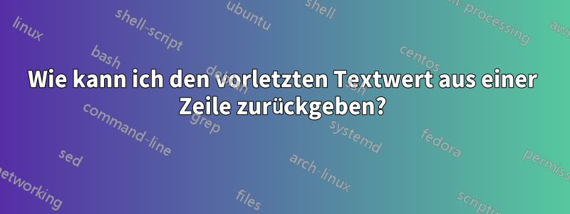 Wie kann ich den vorletzten Textwert aus einer Zeile zurückgeben?