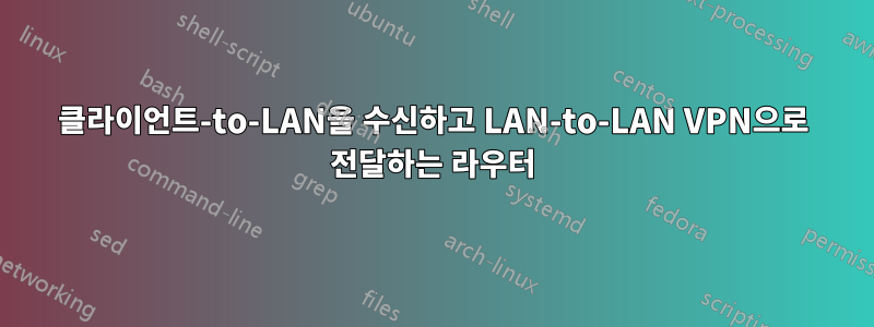 클라이언트-to-LAN을 수신하고 LAN-to-LAN VPN으로 전달하는 라우터