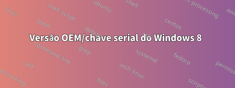 Versão OEM/chave serial do Windows 8 