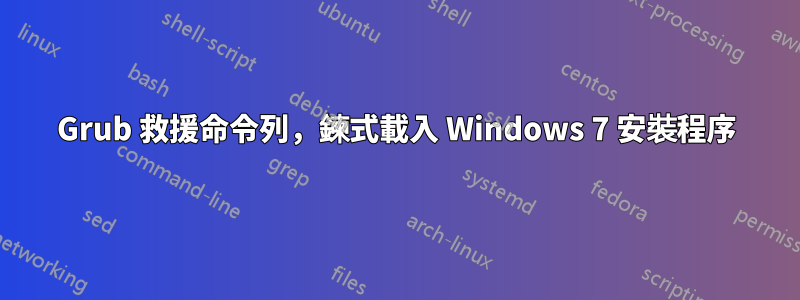 Grub 救援命令列，鍊式載入 Windows 7 安裝程序