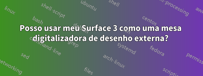 Posso usar meu Surface 3 como uma mesa digitalizadora de desenho externa?