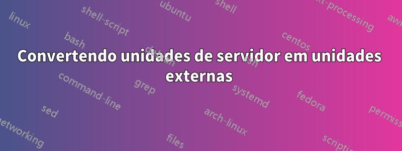 Convertendo unidades de servidor em unidades externas
