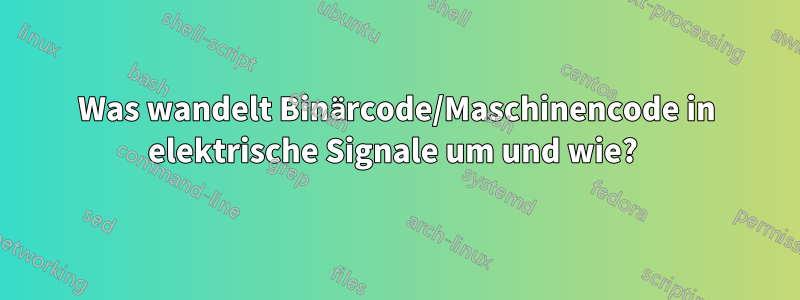Was wandelt Binärcode/Maschinencode in elektrische Signale um und wie? 