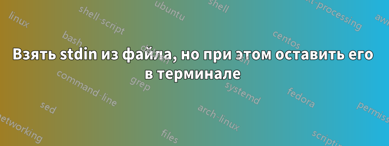 Взять stdin из файла, но при этом оставить его в терминале
