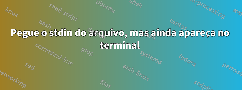 Pegue o stdin do arquivo, mas ainda apareça no terminal