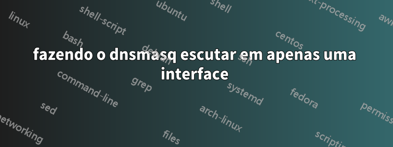 fazendo o dnsmasq escutar em apenas uma interface