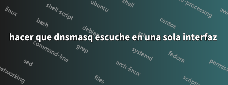 hacer que dnsmasq escuche en una sola interfaz