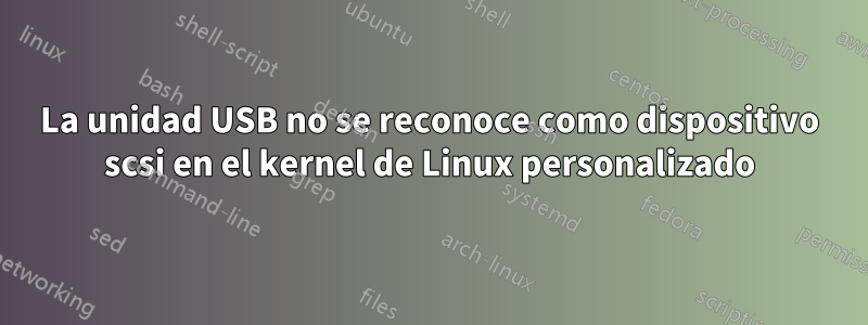 La unidad USB no se reconoce como dispositivo scsi en el kernel de Linux personalizado