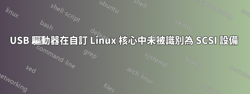 USB 驅動器在自訂 Linux 核心中未被識別為 SCSI 設備