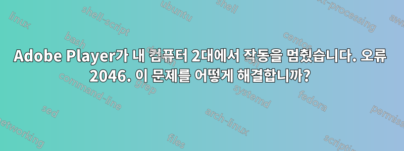 Adobe Player가 내 컴퓨터 2대에서 작동을 멈췄습니다. 오류 2046. 이 문제를 어떻게 해결합니까?
