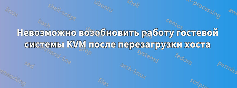 Невозможно возобновить работу гостевой системы KVM после перезагрузки хоста