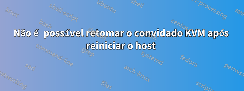 Não é possível retomar o convidado KVM após reiniciar o host