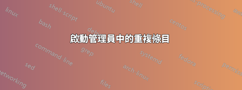 啟動管理員中的重複條目