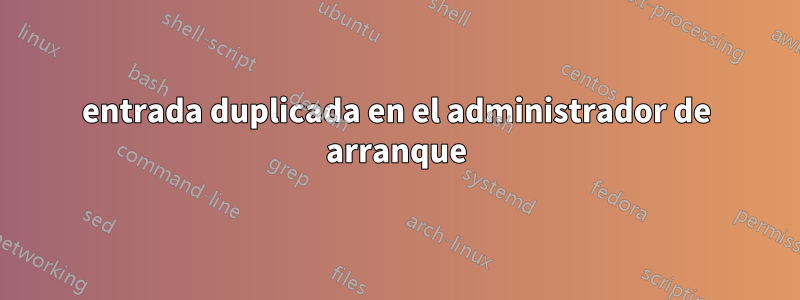 entrada duplicada en el administrador de arranque