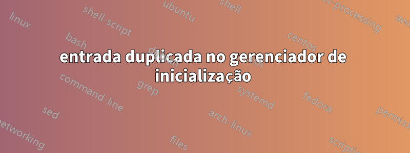 entrada duplicada no gerenciador de inicialização