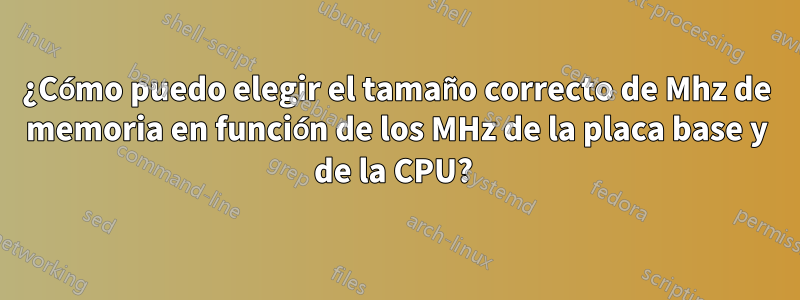 ¿Cómo puedo elegir el tamaño correcto de Mhz de memoria en función de los MHz de la placa base y de la CPU? 