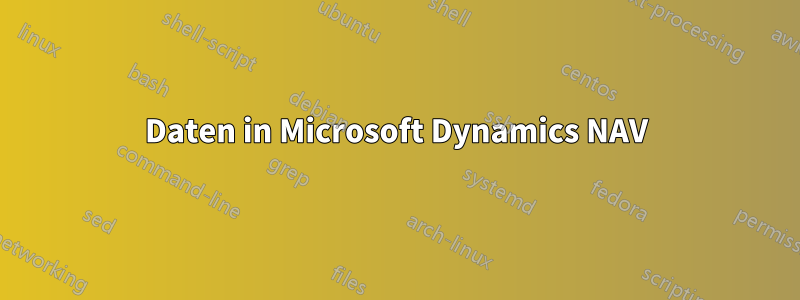 Daten in Microsoft Dynamics NAV