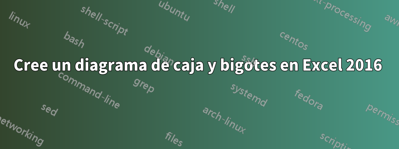Cree un diagrama de caja y bigotes en Excel 2016