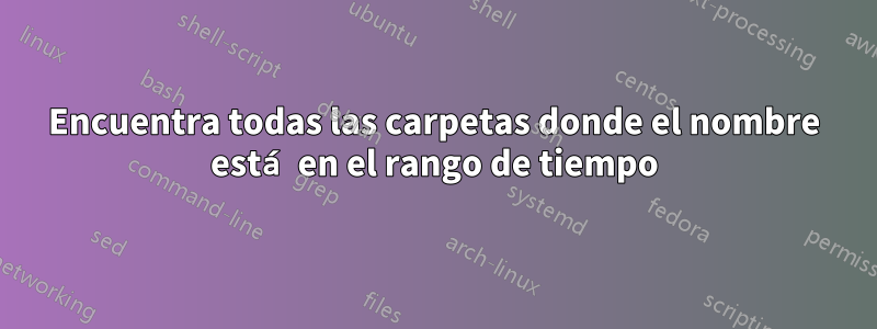 Encuentra todas las carpetas donde el nombre está en el rango de tiempo