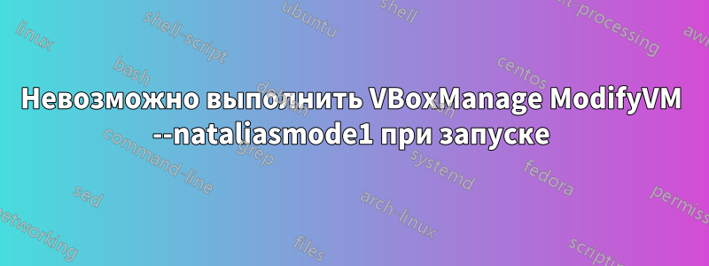 Невозможно выполнить VBoxManage ModifyVM --nataliasmode1 при запуске