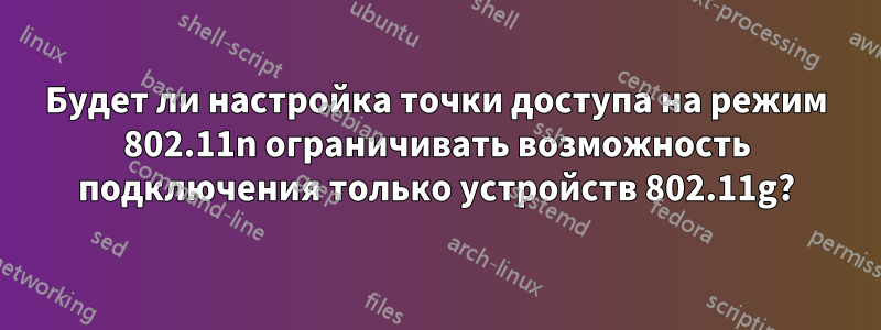 Будет ли настройка точки доступа на режим 802.11n ограничивать возможность подключения только устройств 802.11g?