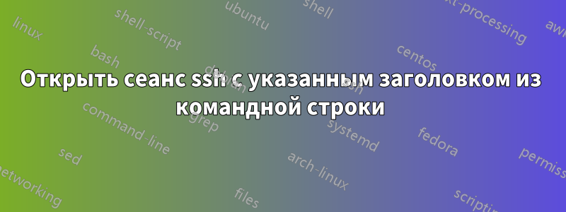 Открыть сеанс ssh с указанным заголовком из командной строки