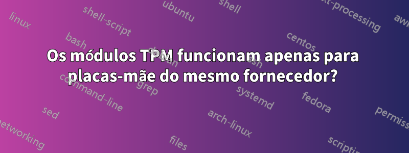 Os módulos TPM funcionam apenas para placas-mãe do mesmo fornecedor?