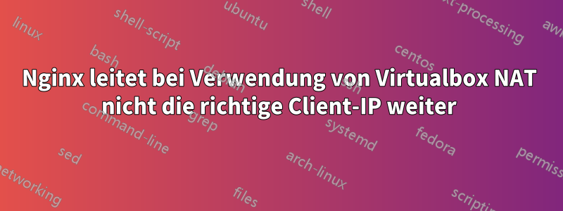 Nginx leitet bei Verwendung von Virtualbox NAT nicht die richtige Client-IP weiter