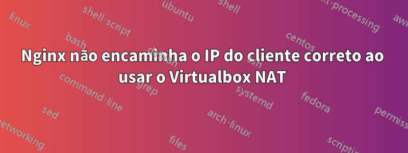 Nginx não encaminha o IP do cliente correto ao usar o Virtualbox NAT