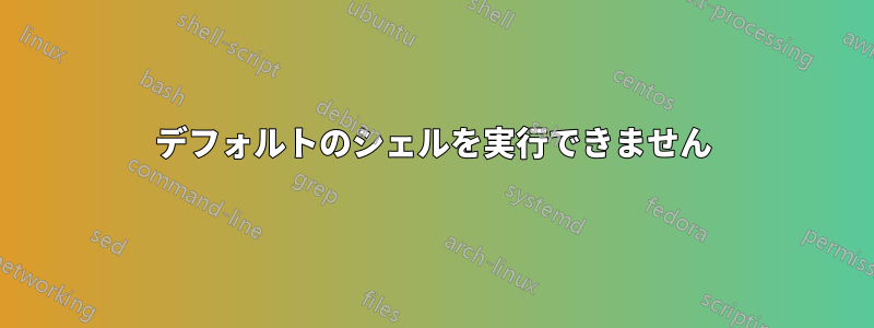 デフォルトのシェルを実行できません