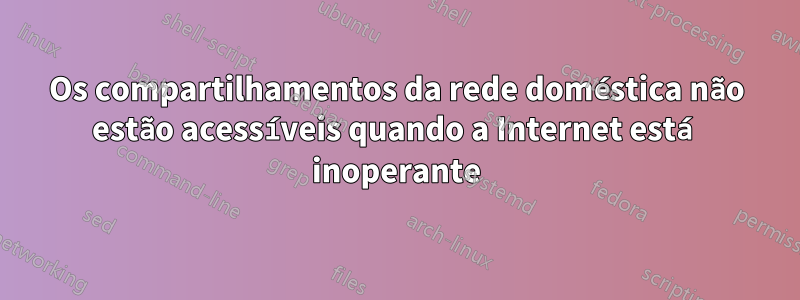 Os compartilhamentos da rede doméstica não estão acessíveis quando a Internet está inoperante