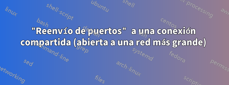 "Reenvío de puertos" a una conexión compartida (abierta a una red más grande)