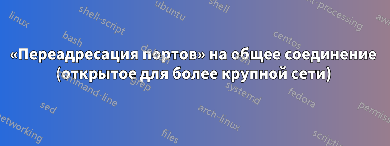 «Переадресация портов» на общее соединение (открытое для более крупной сети)