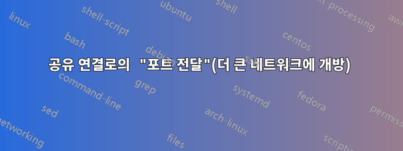 공유 연결로의 "포트 전달"(더 큰 네트워크에 개방)