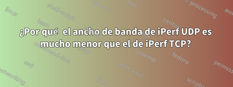 ¿Por qué el ancho de banda de iPerf UDP es mucho menor que el de iPerf TCP?