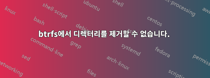 btrfs에서 디렉터리를 제거할 수 없습니다.