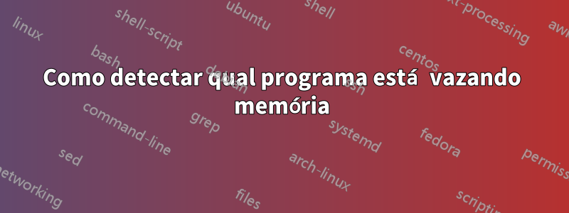 Como detectar qual programa está vazando memória