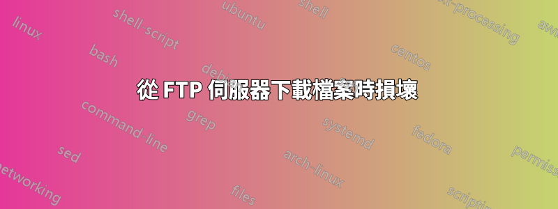 從 FTP 伺服器下載檔案時損壞