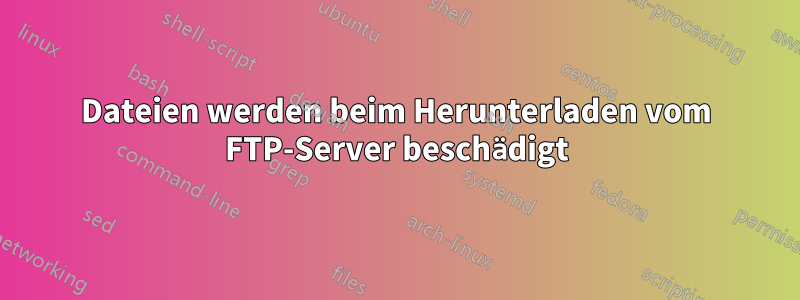 Dateien werden beim Herunterladen vom FTP-Server beschädigt