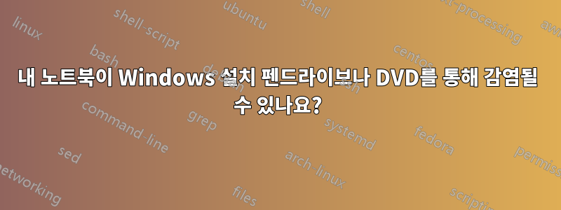 내 노트북이 Windows 설치 펜드라이브나 DVD를 통해 감염될 수 있나요?