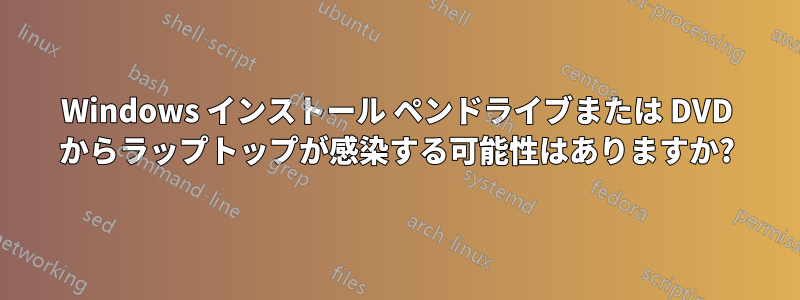 Windows インストール ペンドライブまたは DVD からラップトップが感染する可能性はありますか?