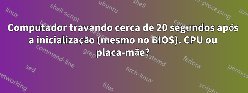 Computador travando cerca de 20 segundos após a inicialização (mesmo no BIOS). CPU ou placa-mãe?